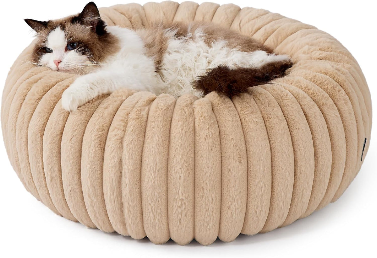 ComfyFleece® Donut Dog Bed Medium Size Dog with Washable Cover
