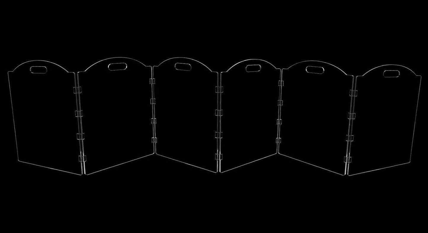Clear Acrylic Freestanding Dog Gates for the House – Folding 3-Panel Pet Gates for Doorways, Indoor Stairs, and Hallways, Transparent Barrier for Dogs, Puppies, and Cats