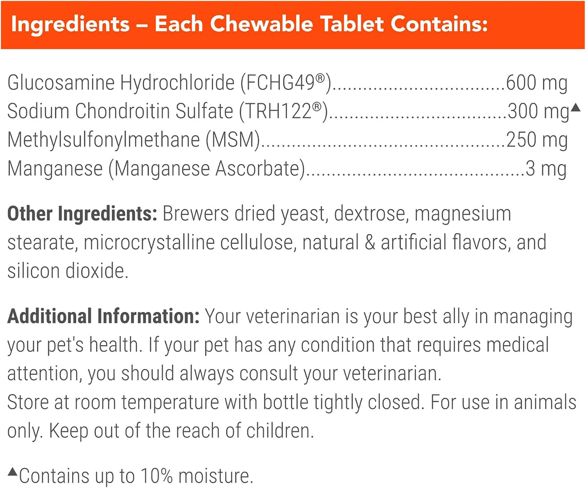 Nutramax Cosequin Joint Supplement, Glucosamine for Dogs, Chew Tabs