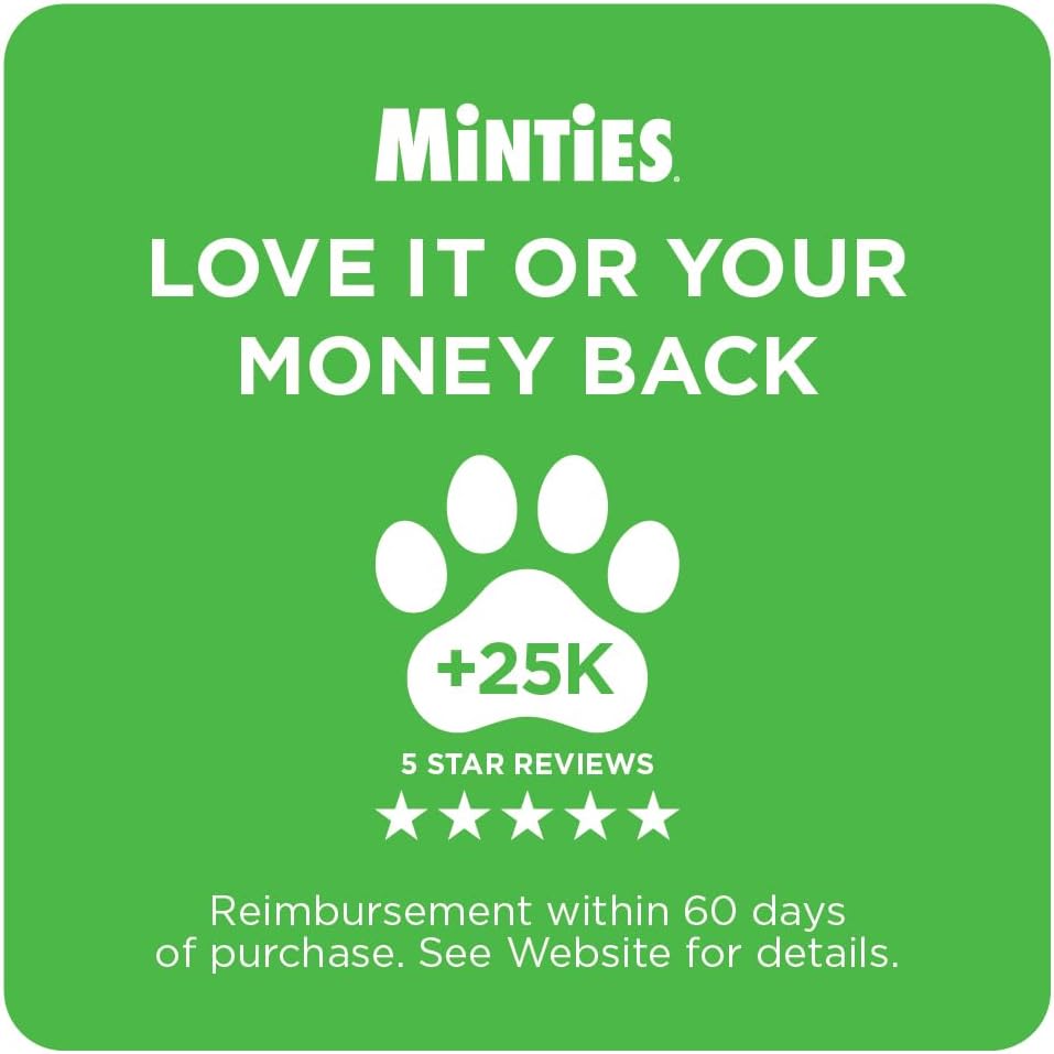 Dental Chews for Dogs, 20 Count, Vet-Recommended Mint-Flavored Dental Dog Treats for Medium Sizes 25-50 lbs, Bones Clean Teeth, Fight Bad Breath, and Removes Plaque and Tartar
