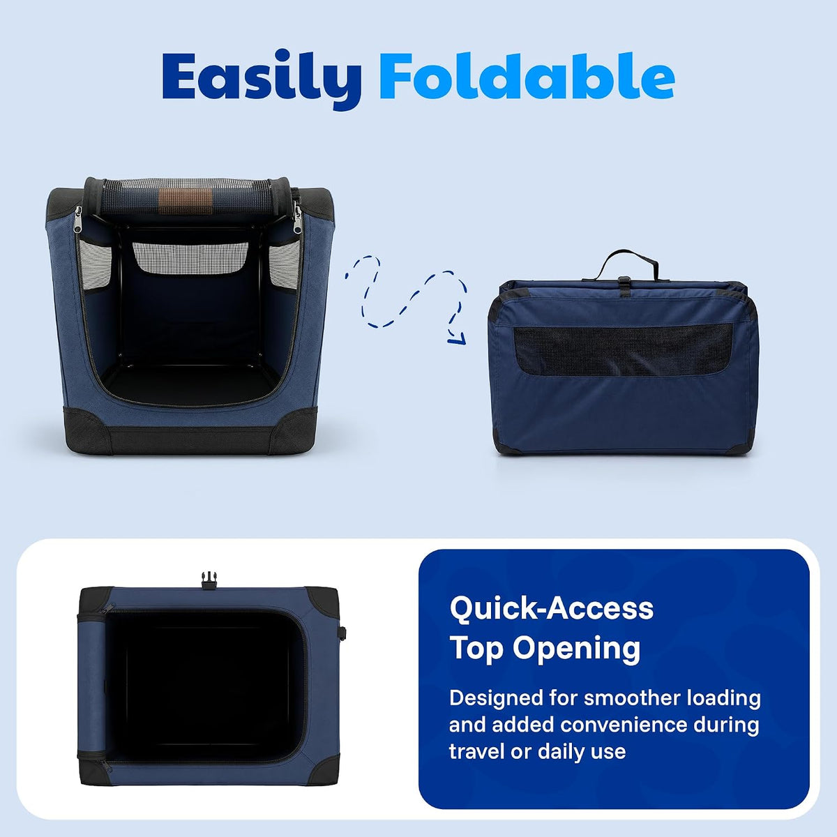 AKC Soft-Sided Dog Travel Crate, Folding Portable Kennel, Small