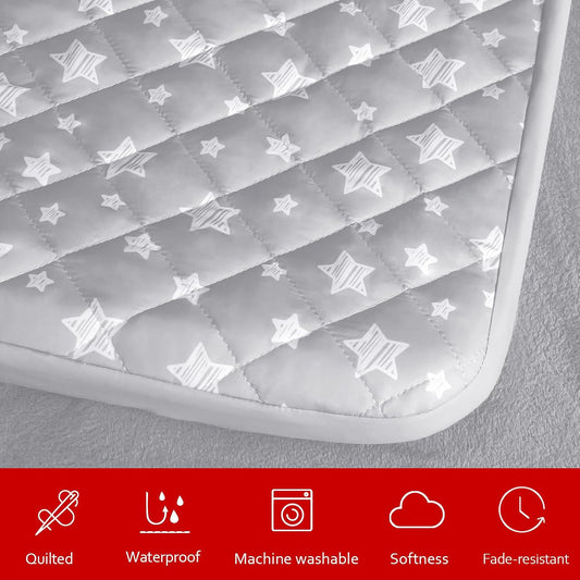 Waterproof Dog Bed Covers Replacement Lovely Grey Star Print, 27x36 Inches | Washable Pet Hair Easy to Remove, Noiseless Quilted Puppy Pet Bed Cover , for Dog/Cat, Cover Only