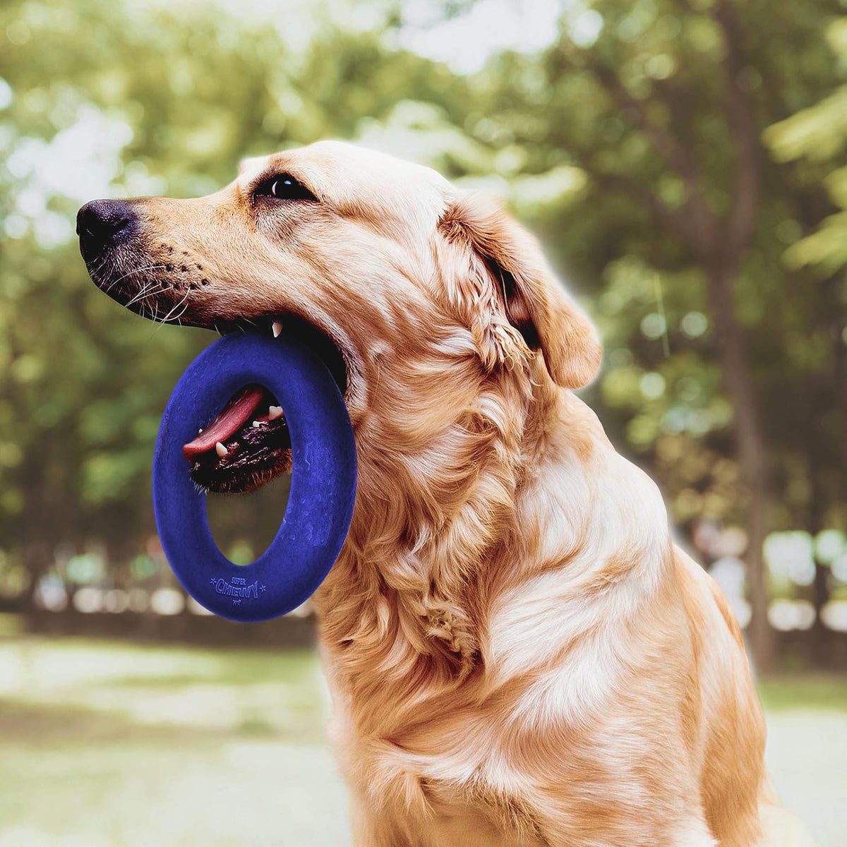 SuperChewer Tough Tug-of-War Flying Disc Toy | Lifetime Replacement | Strong Natural Rubber | Great Tug Disc Fetch Toy for Dogs | Ultra Durable Chew Toys for Aggressive Chewers | For All Breeds