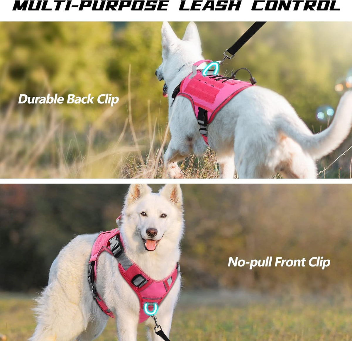 Tactical Dog Harness for Large Dogs,No Pull Heavy Duty Dog Harness