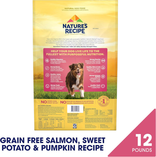 Grain Free Dry Dog Food, Salmon, Sweet Potato & Pumpkin Recipe, 12 lb. Bag