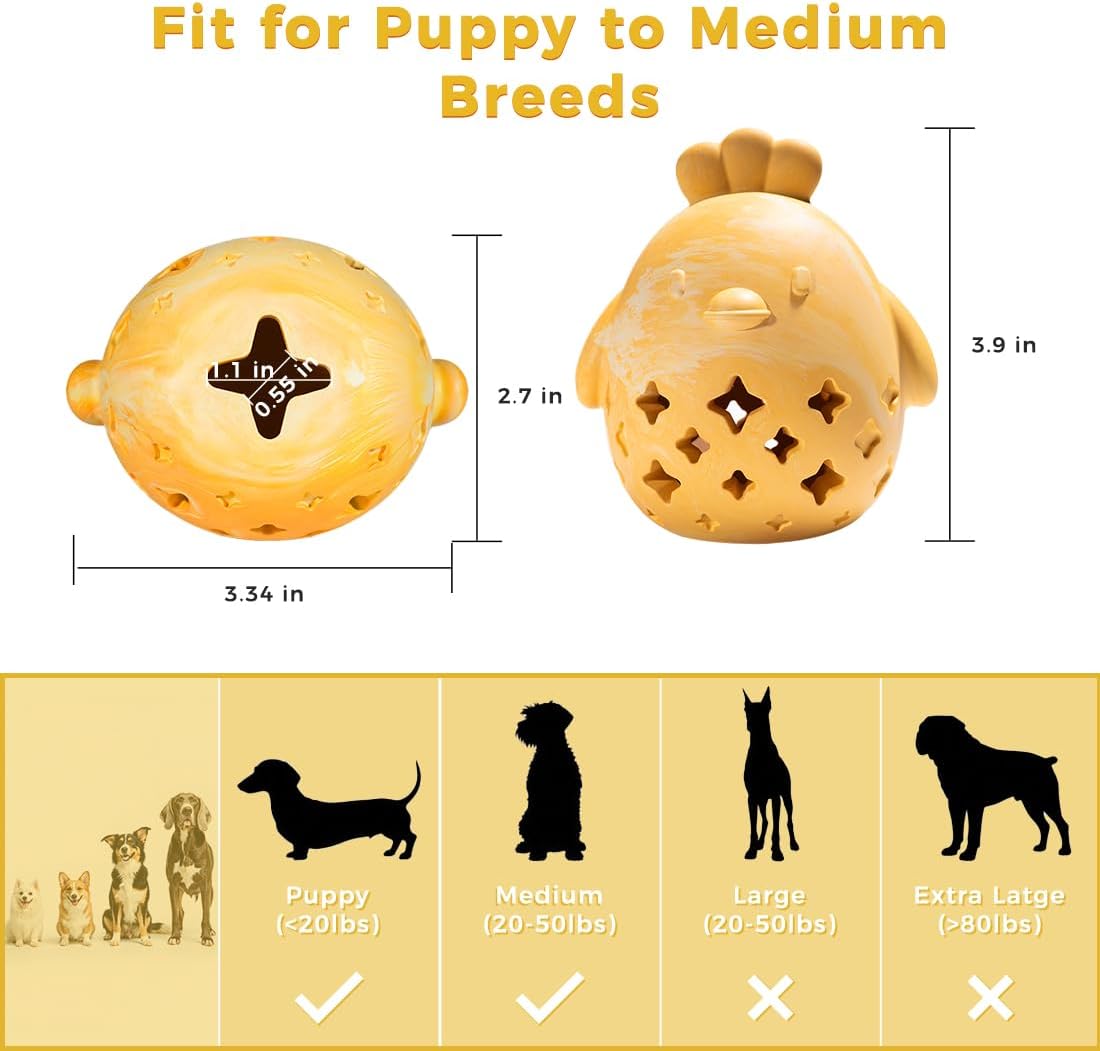 Dog Chew Toys for Aggressive Chewers, Rubber Squeaky Dog Toys