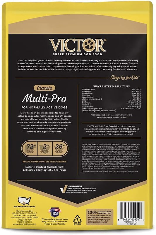 Multi-Pro Gluten Free Dry Dog Food - Beef, Chicken & Pork, 5 lb