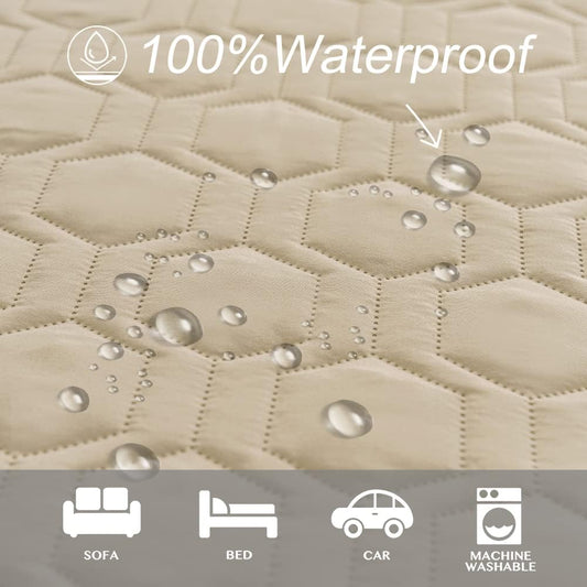 Waterproof Blanket Couch Cover for Dogs Non-Slip Pet Sofa Protector | Tcksstex Non-slip waterproof couch cover scratch resistant machine washable protects sofa bed car(52x82-Ivory)