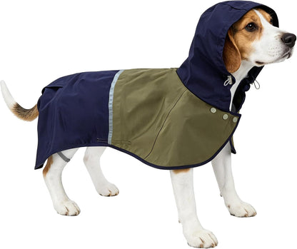 Dog Raincoat Jacket, Reflective Hood Poncho Slicker (S, Blue)