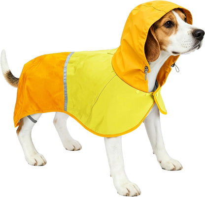 Dog Raincoat Jacket, Reflective Hood Poncho Slicker (S, Blue)