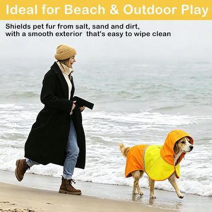 Dog Raincoat Jacket, Reflective Hood Poncho Slicker (S, Blue)