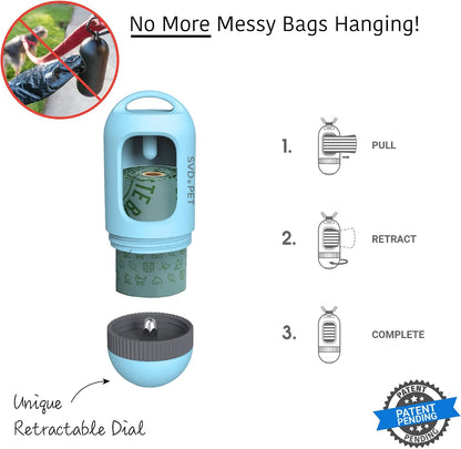 Dog Poop Bag Dispenser, Waste Bag Retractable, Black
