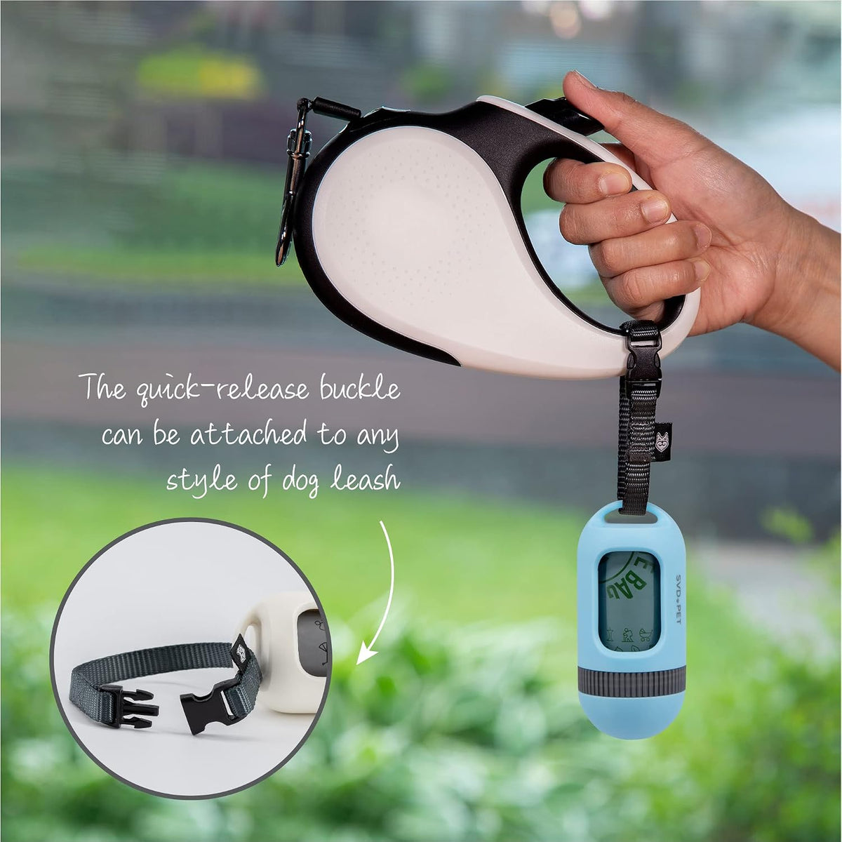 Dog Poop Bag Dispenser, Waste Bag Retractable, Black