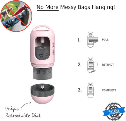 Dog Poop Bag Dispenser, Waste Bag Retractable, Black