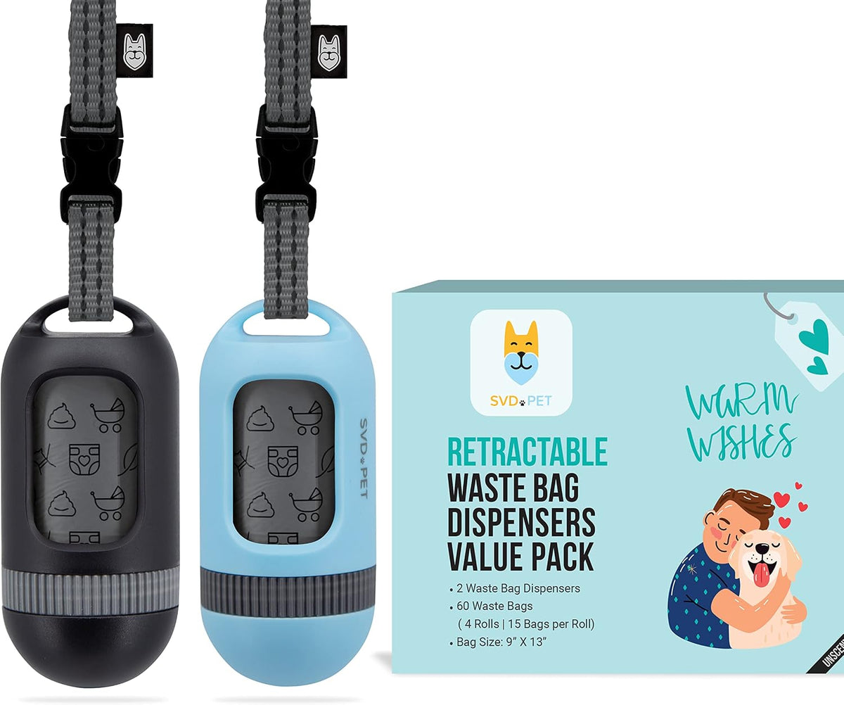 Dog Poop Bag Dispenser, Waste Bag Retractable, Black