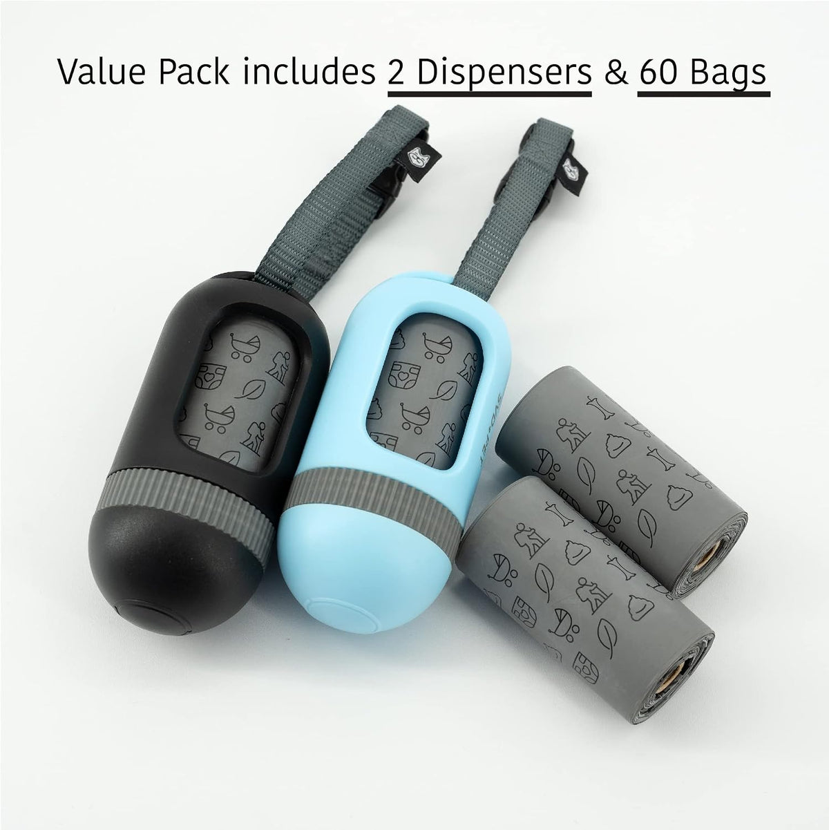 Dog Poop Bag Dispenser, Waste Bag Retractable, Black