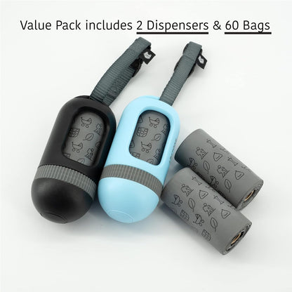 Dog Poop Bag Dispenser, Waste Bag Retractable, Black