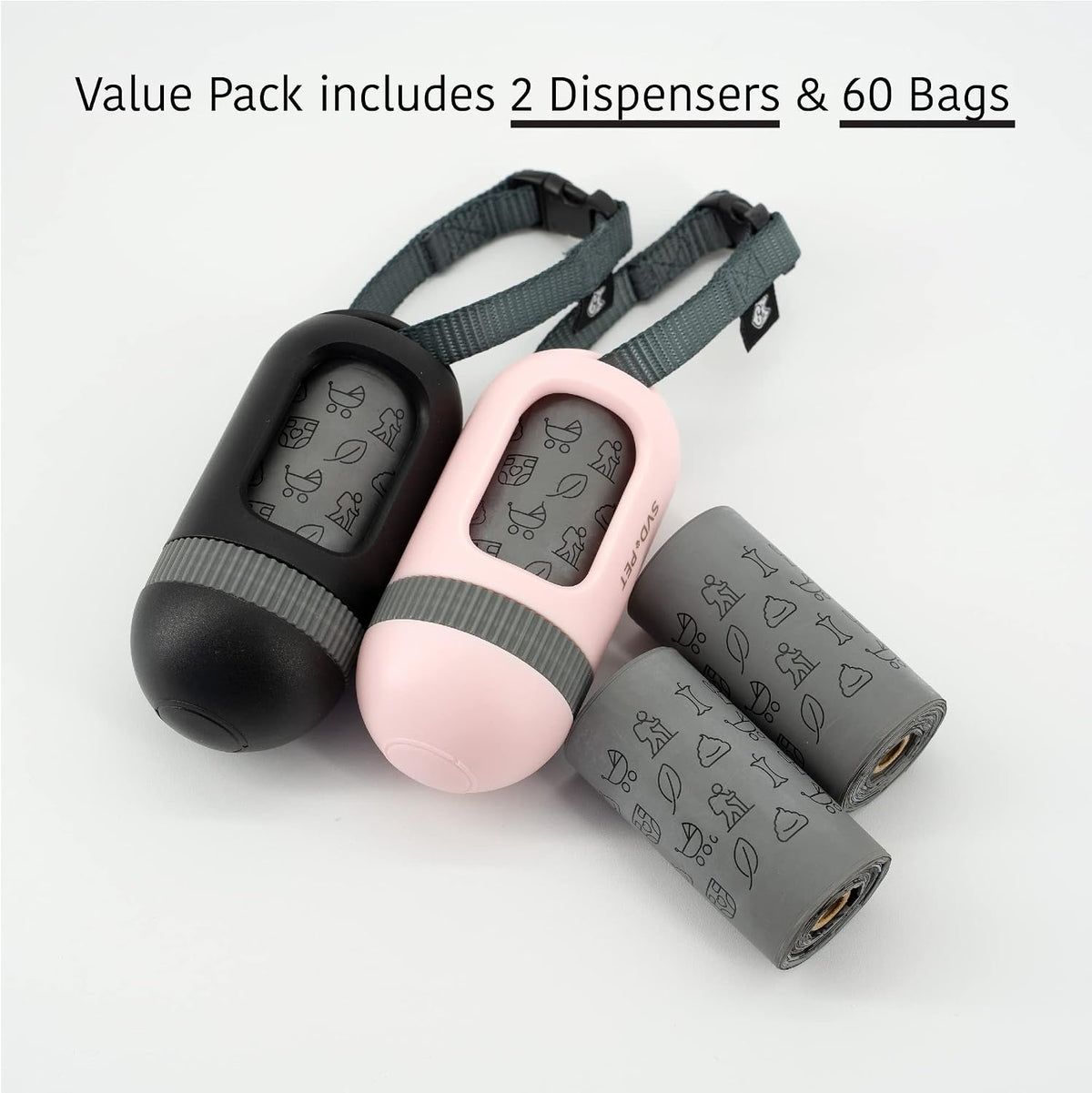 Dog Poop Bag Dispenser, Waste Bag Retractable, Black