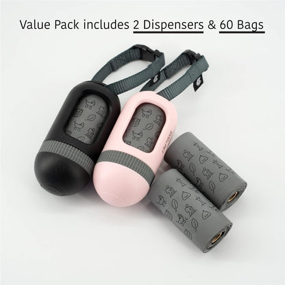 Dog Poop Bag Dispenser, Waste Bag Retractable, Black