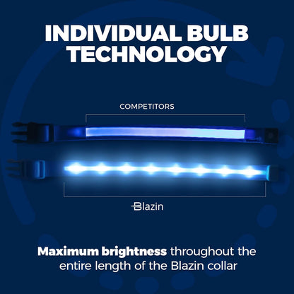 Light Up Dog Collar - The Original LED Dog Collar - USB Rechargeable - Waterproof - 1,000 Feet of Visibility - Dog Collar Light for Small, Medium, Large Dogs - USA Brand