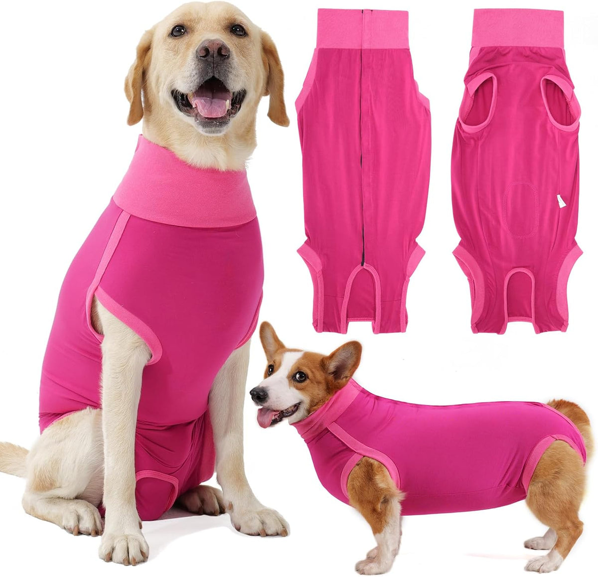 Dog Surgery Recovery Suit Dog Suit for Male Female Neuter Anti-Lick Abdominal Wounds Bite Protective Outfit Alternative E-Collar & Cone Breathable Spay Suit for Medium Large Dogs
