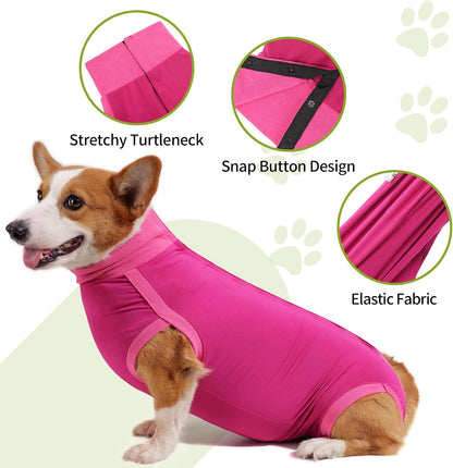 Dog Surgery Recovery Suit Dog Suit for Male Female Neuter Anti-Lick Abdominal Wounds Bite Protective Outfit Alternative E-Collar & Cone Breathable Spay Suit for Medium Large Dogs