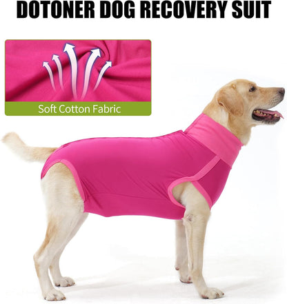 Dog Surgery Recovery Suit Dog Suit for Male Female Neuter Anti-Lick Abdominal Wounds Bite Protective Outfit Alternative E-Collar & Cone Breathable Spay Suit for Medium Large Dogs