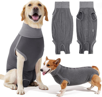 Dog Surgery Recovery Suit Dog Suit for Male Female Neuter Anti-Lick Abdominal Wounds Bite Protective Outfit Alternative E-Collar & Cone Breathable Spay Suit for Medium Large Dogs