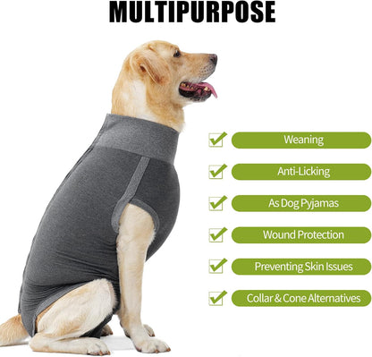 Dog Surgery Recovery Suit Dog Suit for Male Female Neuter Anti-Lick Abdominal Wounds Bite Protective Outfit Alternative E-Collar & Cone Breathable Spay Suit for Medium Large Dogs