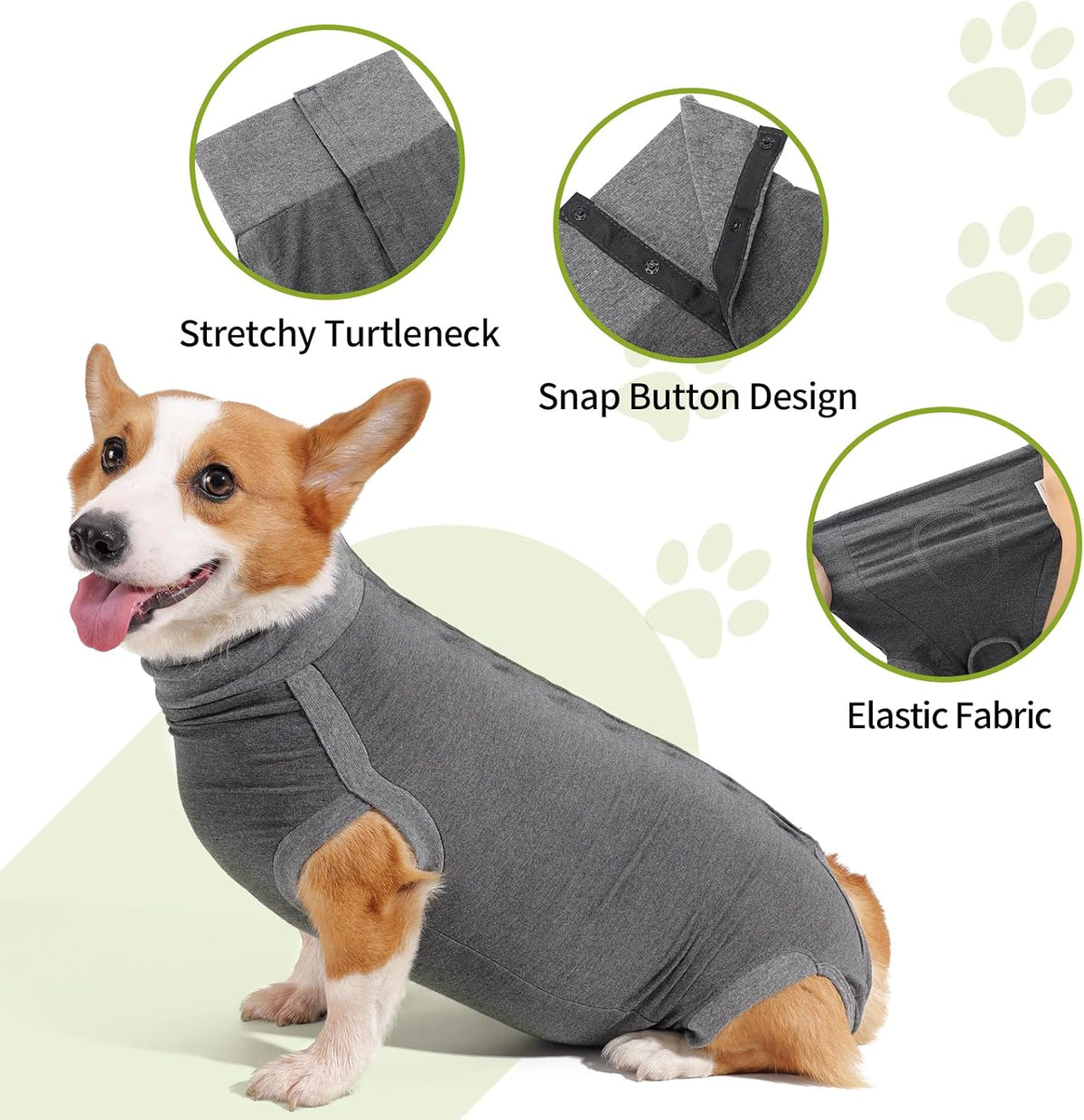 Dog Surgery Recovery Suit Dog Suit for Male Female Neuter Anti-Lick Abdominal Wounds Bite Protective Outfit Alternative E-Collar & Cone Breathable Spay Suit for Medium Large Dogs