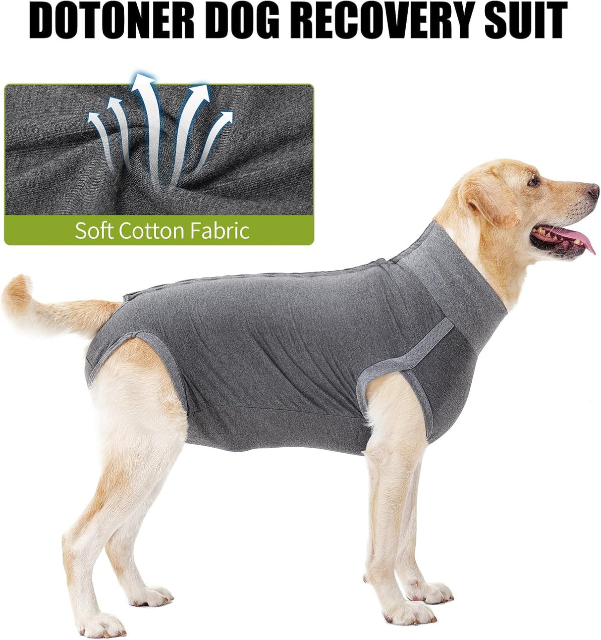 Dog Surgery Recovery Suit Dog Suit for Male Female Neuter Anti-Lick Abdominal Wounds Bite Protective Outfit Alternative E-Collar & Cone Breathable Spay Suit for Medium Large Dogs