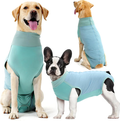 Dog Surgery Recovery Suit Dog Suit for Male Female Neuter Anti-Lick Abdominal Wounds Bite Protective Outfit Alternative E-Collar & Cone Breathable Spay Suit for Medium Large Dogs