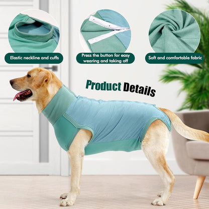 Dog Surgery Recovery Suit Dog Suit for Male Female Neuter Anti-Lick Abdominal Wounds Bite Protective Outfit Alternative E-Collar & Cone Breathable Spay Suit for Medium Large Dogs
