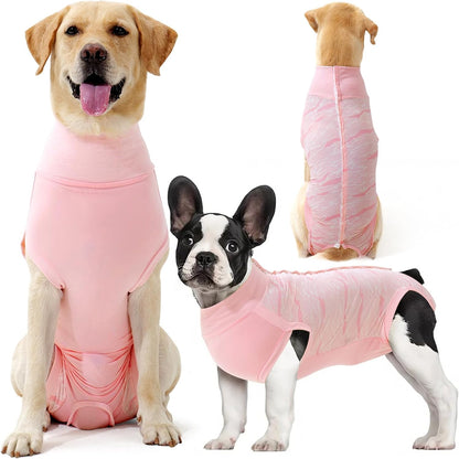 Dog Surgery Recovery Suit Dog Suit for Male Female Neuter Anti-Lick Abdominal Wounds Bite Protective Outfit Alternative E-Collar & Cone Breathable Spay Suit for Medium Large Dogs