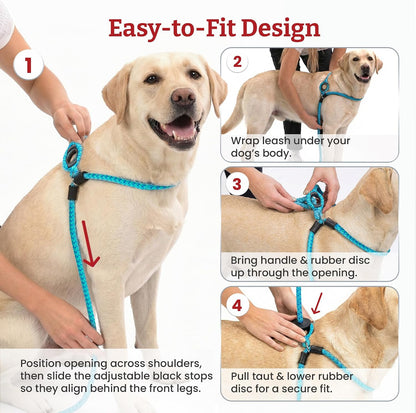 Escape Resistant, Reduces Pull Dog Harness, Medium/Large, Black