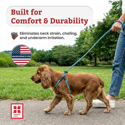 Escape Resistant, Reduces Pull Dog Harness, Medium/Large, Black