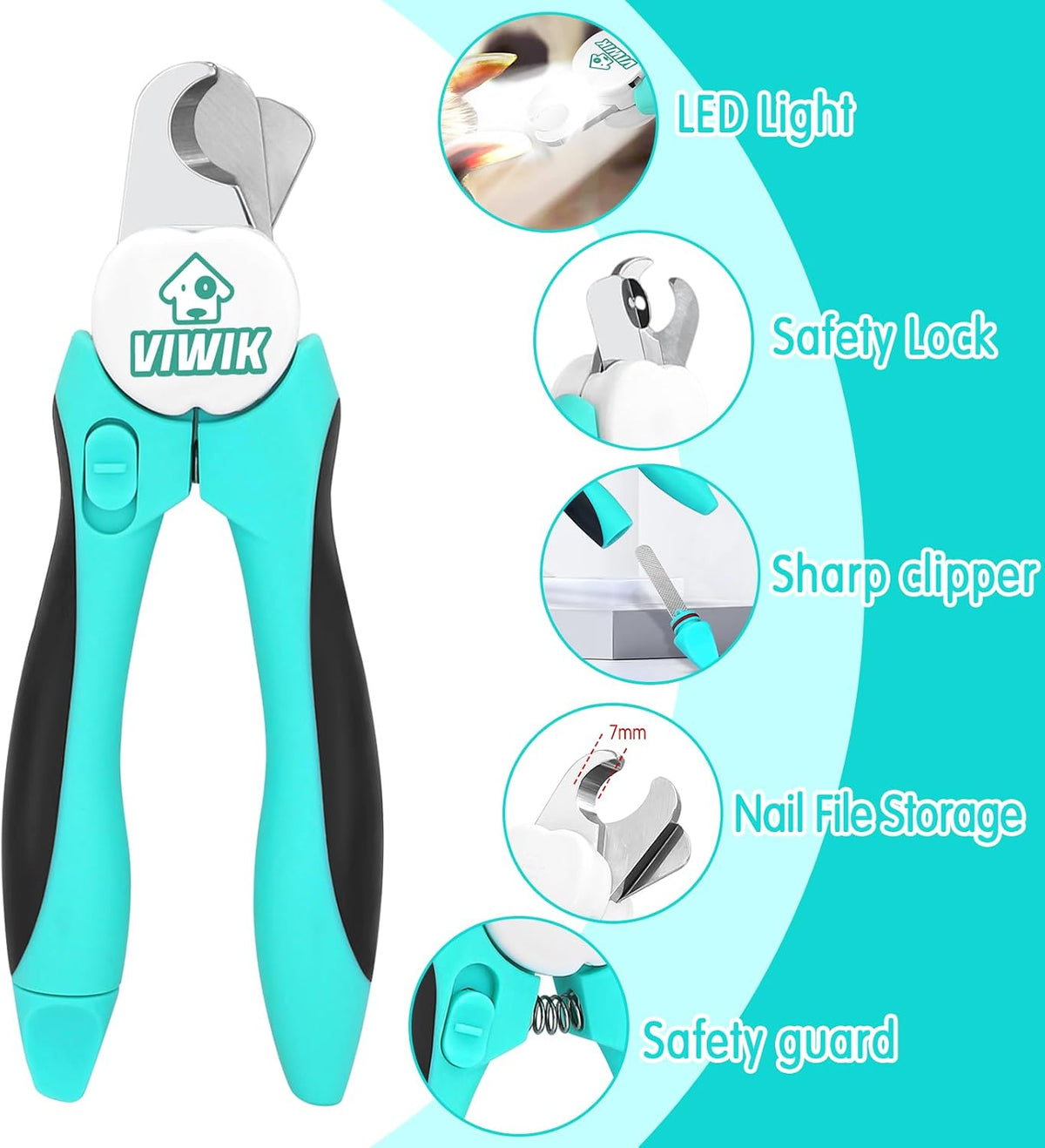 Dog Nail Grinder, 2-Speed Rechargeable Dog Nail Trimmers for Large Medium & Small Dogs, Upgrade Professional Electric Pet Paws Grooming, Quiet Puppy Grooming Tool, for Dogs Cats