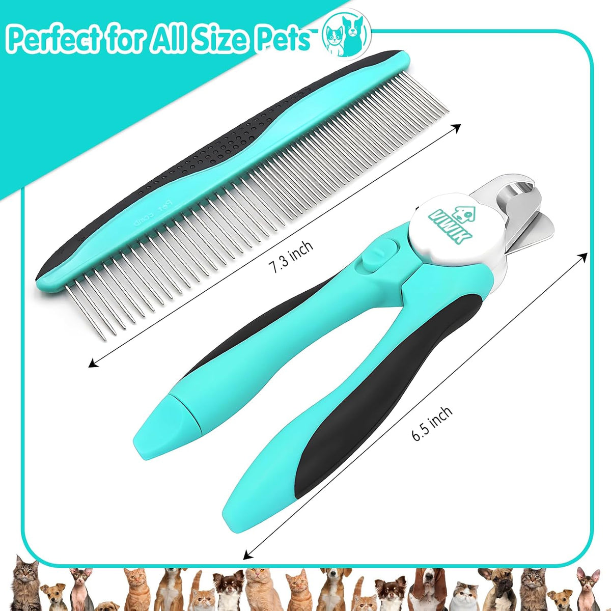 Dog Nail Grinder, 2-Speed Rechargeable Dog Nail Trimmers for Large Medium & Small Dogs, Upgrade Professional Electric Pet Paws Grooming, Quiet Puppy Grooming Tool, for Dogs Cats