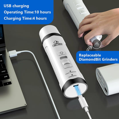 Dog Nail Grinder, 2-Speed Rechargeable Dog Nail Trimmers for Large Medium & Small Dogs, Upgrade Professional Electric Pet Paws Grooming, Quiet Puppy Grooming Tool, for Dogs Cats