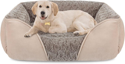 Rectangle Washable Orthopedic Dog Bed for Small, Medium and Large Dogs, Soft Calming, Sleeping Puppy Bed Durable Pet Cuddler with Anti-Slip Bottom, S (20"x19"x6")