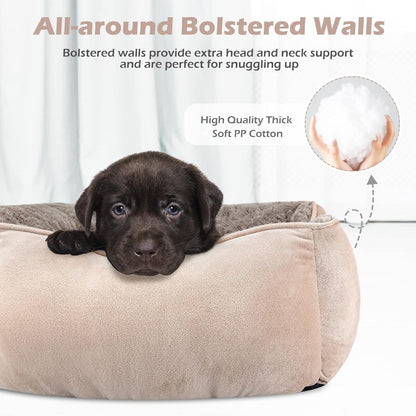 Rectangle Washable Orthopedic Dog Bed for Small, Medium and Large Dogs, Soft Calming, Sleeping Puppy Bed Durable Pet Cuddler with Anti-Slip Bottom, S (20"x19"x6")