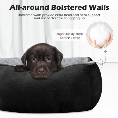 Rectangle Washable Orthopedic Dog Bed for Small, Medium and Large Dogs, Soft Calming, Sleeping Puppy Bed Durable Pet Cuddler with Anti-Slip Bottom, S (20"x19"x6")