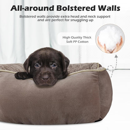 Rectangle Washable Orthopedic Dog Bed for Small, Medium and Large Dogs, Soft Calming, Sleeping Puppy Bed Durable Pet Cuddler with Anti-Slip Bottom, S (20"x19"x6")