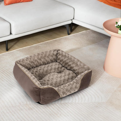 Rectangle Washable Orthopedic Dog Bed for Small, Medium and Large Dogs, Soft Calming, Sleeping Puppy Bed Durable Pet Cuddler with Anti-Slip Bottom, S (20"x19"x6")
