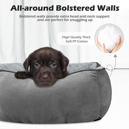 Rectangle Washable Orthopedic Dog Bed for Small, Medium and Large Dogs, Soft Calming, Sleeping Puppy Bed Durable Pet Cuddler with Anti-Slip Bottom, S (20"x19"x6")