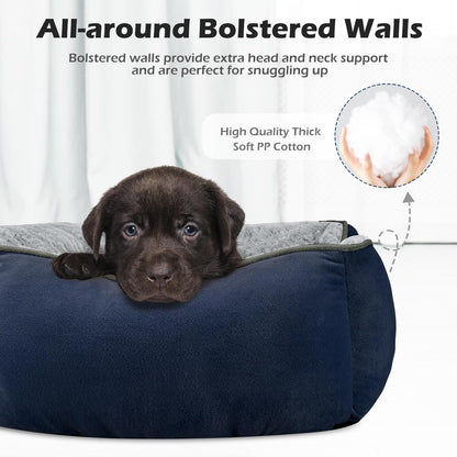 Rectangle Washable Orthopedic Dog Bed for Small, Medium and Large Dogs, Soft Calming, Sleeping Puppy Bed Durable Pet Cuddler with Anti-Slip Bottom, S (20"x19"x6")