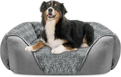 Rectangle Washable Orthopedic Dog Bed for Small, Medium and Large Dogs, Soft Calming, Sleeping Puppy Bed Durable Pet Cuddler with Anti-Slip Bottom, S (20"x19"x6")