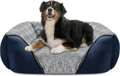 Rectangle Washable Orthopedic Dog Bed for Small, Medium and Large Dogs, Soft Calming, Sleeping Puppy Bed Durable Pet Cuddler with Anti-Slip Bottom, S (20"x19"x6")
