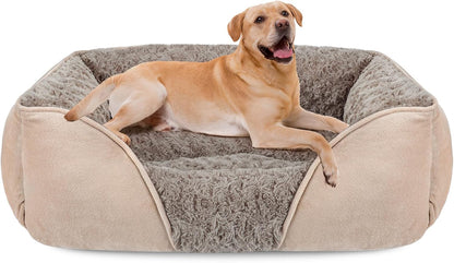 Rectangle Washable Orthopedic Dog Bed for Small, Medium and Large Dogs, Soft Calming, Sleeping Puppy Bed Durable Pet Cuddler with Anti-Slip Bottom, S (20"x19"x6")
