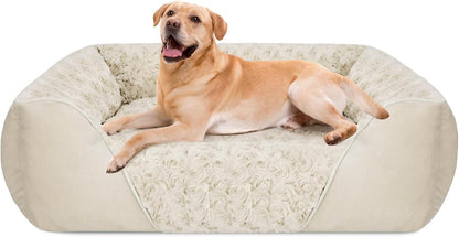 Rectangle Washable Orthopedic Dog Bed for Small, Medium and Large Dogs, Soft Calming, Sleeping Puppy Bed Durable Pet Cuddler with Anti-Slip Bottom, S (20"x19"x6")